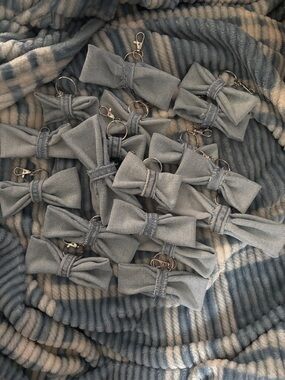 Handmade Denim Bow Keychains